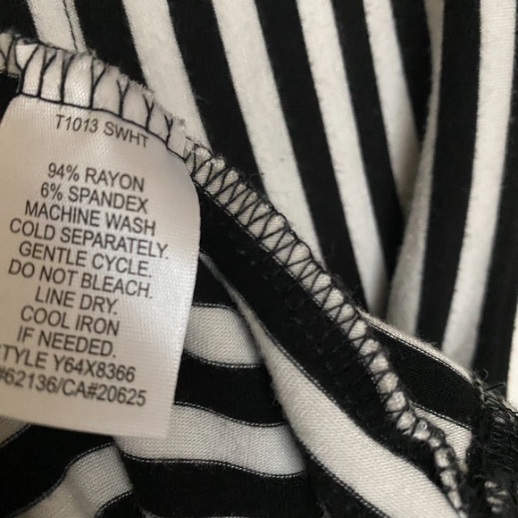 Guess Blk Wht Stripe Tunic Bodycon Dress Mini XS - Picture 6 of 6